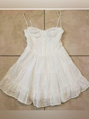Cotton Candy White Eyelet Mini Dress